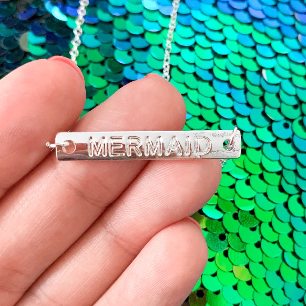 Silver Mermaid Bar Necklace